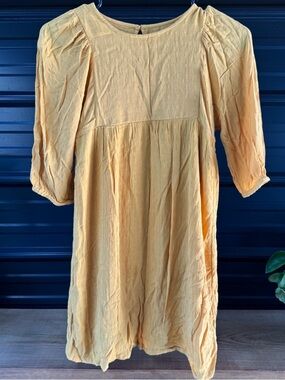 Girl’s Mustard Yellow Peasant Tunic Dress